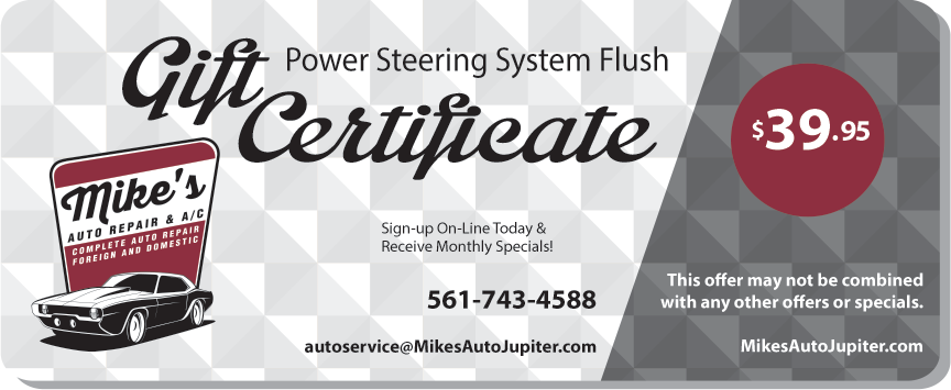Power Steering System Flush Gift Certificate